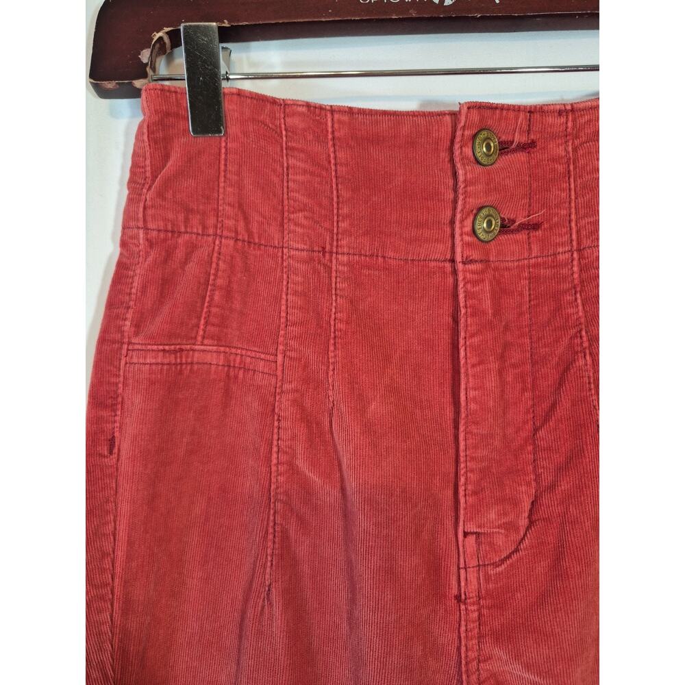 Free People We The Free Jayde *In Rust* Corduroy Flare Cotton Stretch Pants 26 - Picture 5 of 9